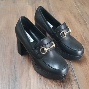 steve madden cinderella horsebit platform loafers
